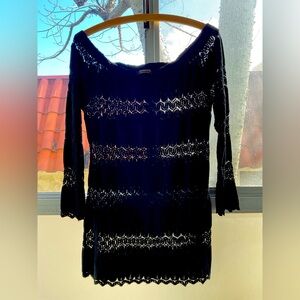 NWOT Lace cut out black mini dress
